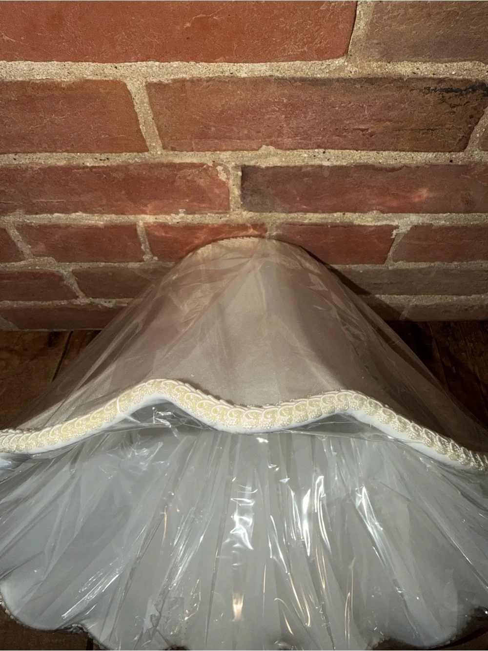Vintage Victorian Classic Cream Scalloped Lamp Shade - Neutral Home Accent